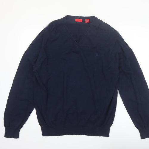 IZOD Men's Blue Cotton V-Neck Pullover Jumper XL