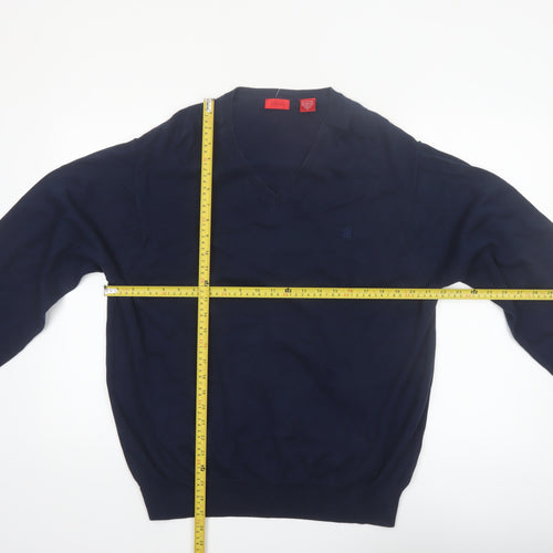 IZOD Men's Blue Cotton V-Neck Pullover Jumper XL
