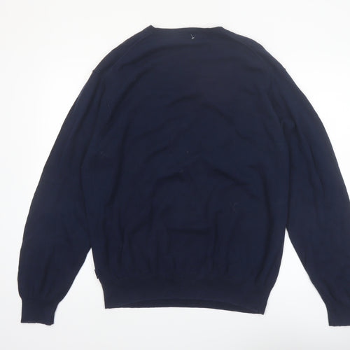 IZOD Men's Blue Cotton V-Neck Pullover Jumper XL