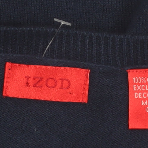 IZOD Men's Blue Cotton V-Neck Pullover Jumper XL
