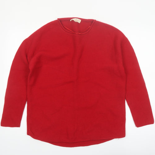 Seasalt Cornwall Women’s Red Wool Blend Crew Neck Jumper UK 18