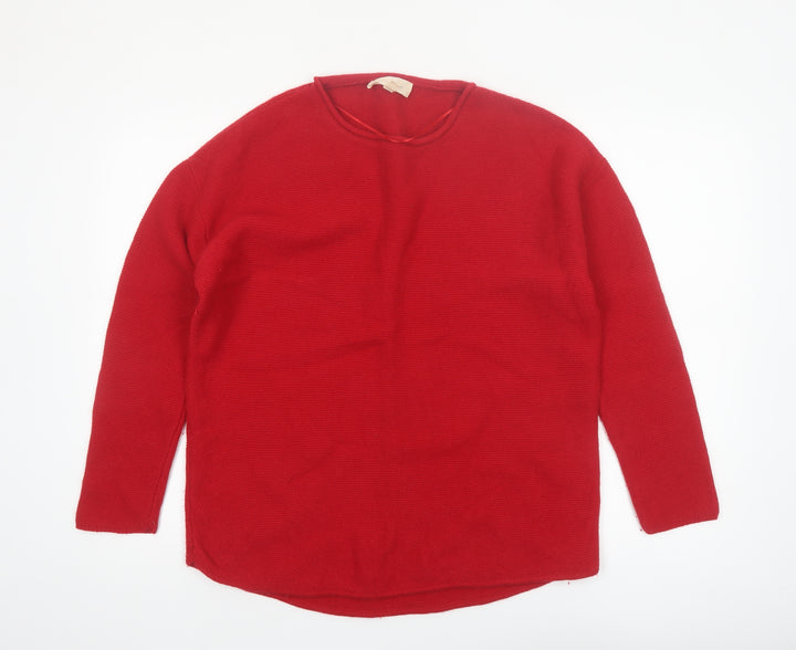 Seasalt Cornwall Women’s Red Wool Blend Crew Neck Jumper UK 18