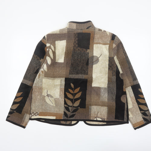 Coldwater Creek Unisex Multicoloured Geometric Knit Jacket L