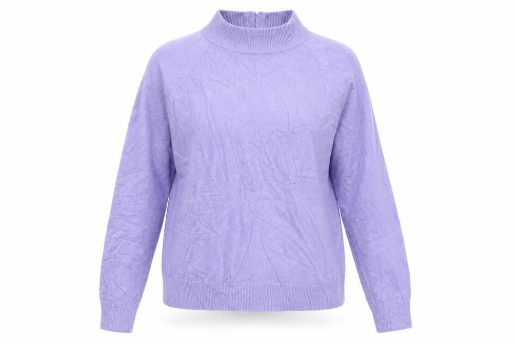 Draper's & Damon's Women's Purple Mock Neck Acrylic Jumper Size M