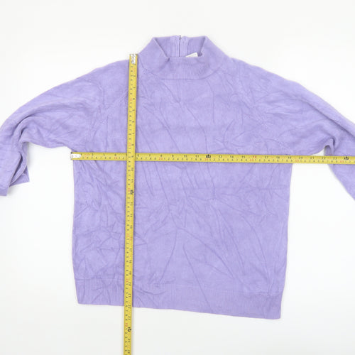 Draper's & Damon's Women's Purple Mock Neck Acrylic Jumper Size M