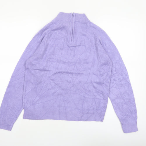 Draper's & Damon's Women's Purple Mock Neck Acrylic Jumper Size M