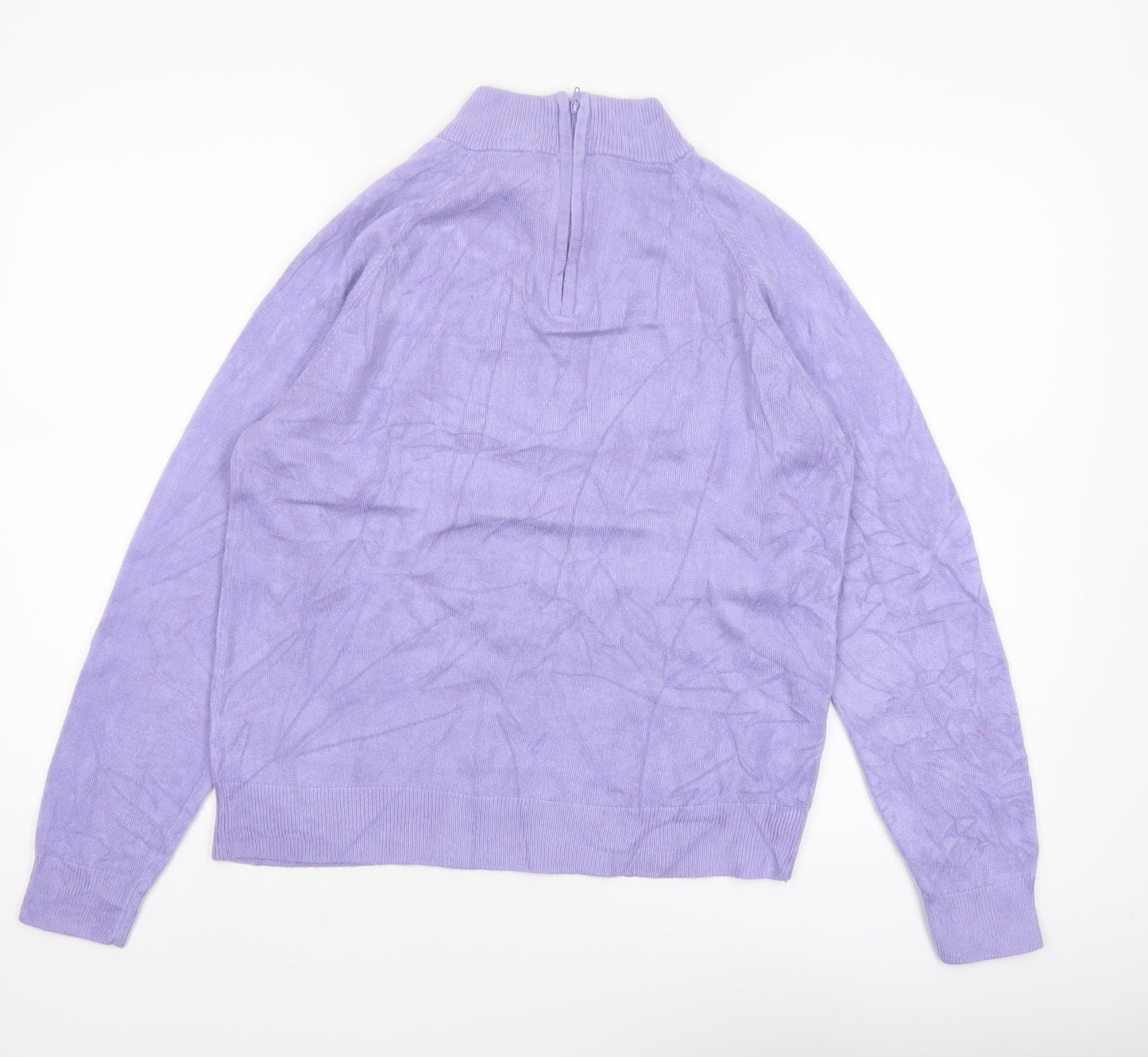 Draper's & Damon's Women's Purple Mock Neck Acrylic Jumper Size M
