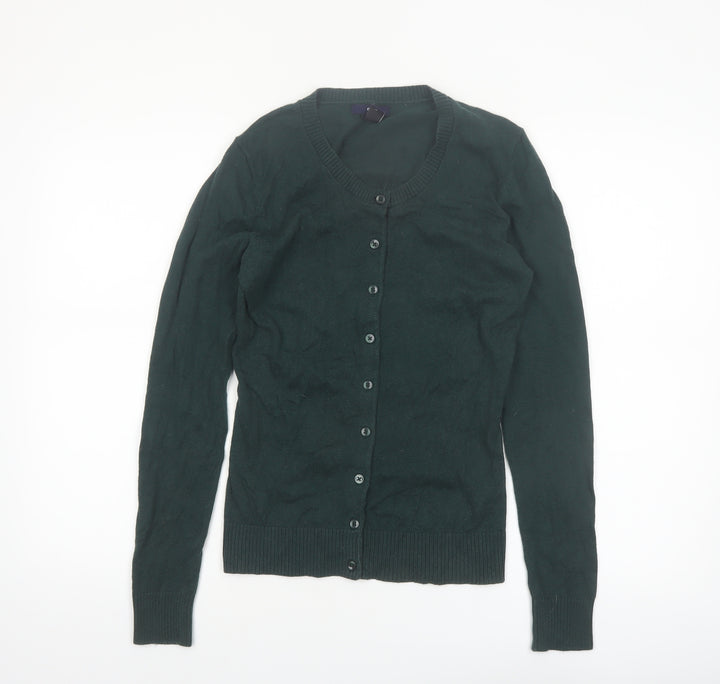 Gap Women’s Green XS Crew Neck Button Cardigan Long Sleeve Cotton Blend
