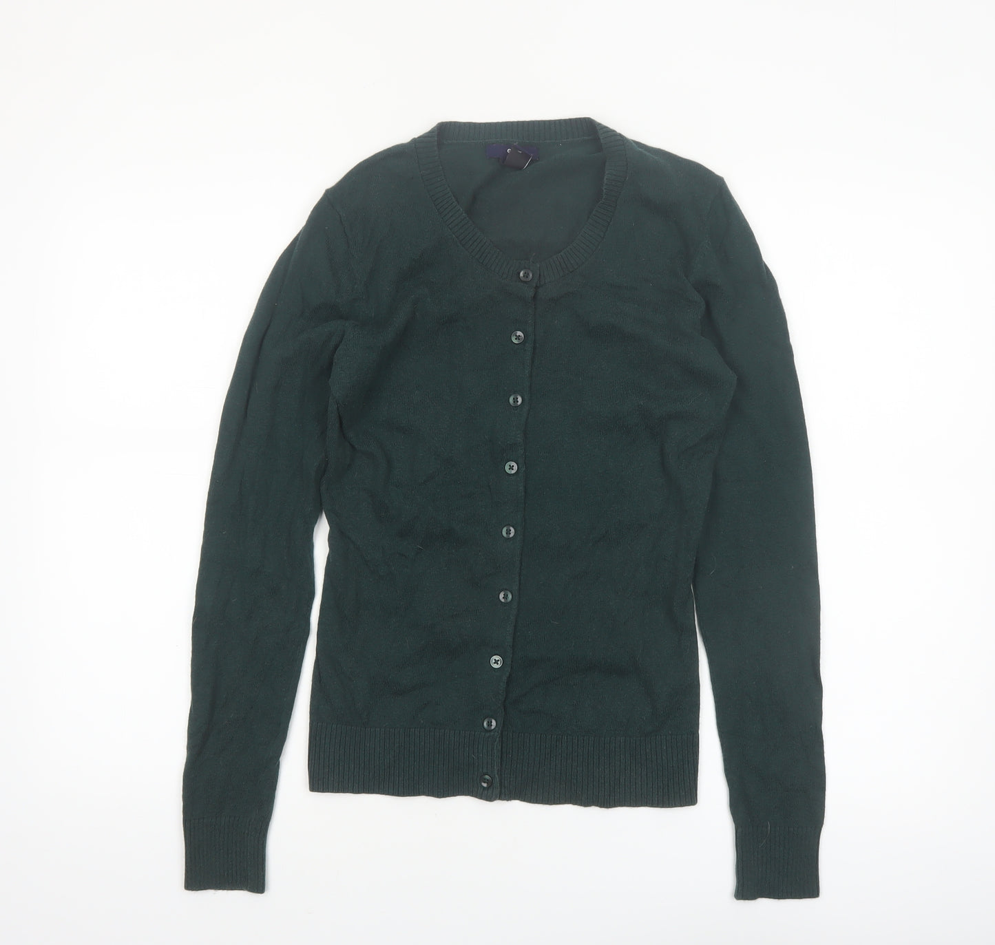 Gap Women’s Green XS Crew Neck Button Cardigan Long Sleeve Cotton Blend