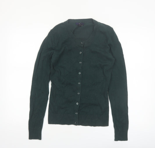 Gap Women’s Green XS Crew Neck Button Cardigan Long Sleeve Cotton Blend