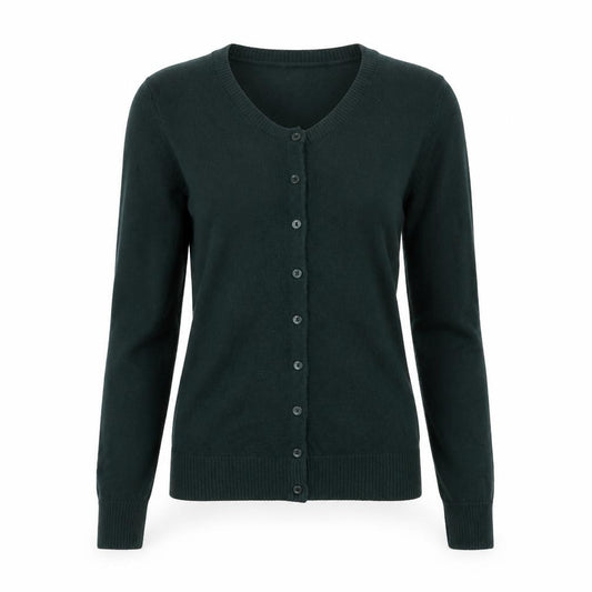Front view of Gap Women’s Green XS Crew Neck Button Cardigan Long Sleeve Cotton Blend