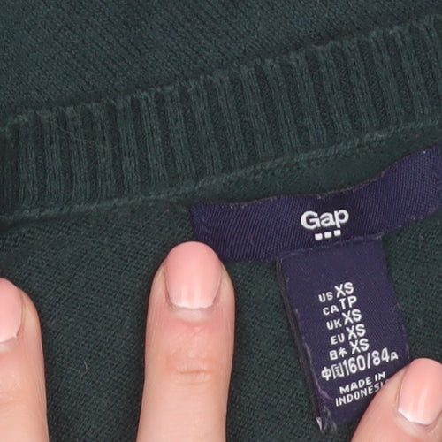Gap Women’s Green XS Crew Neck Button Cardigan Long Sleeve Cotton Blend