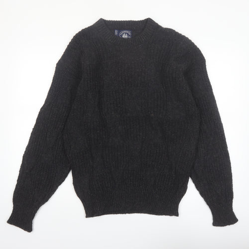 Boathouse Row Men's Black Wool Blend Cable Knit Jumper L