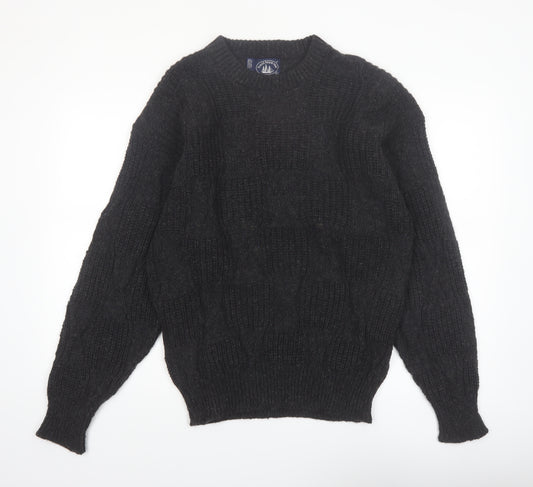 Boathouse Row Men's Black Wool Blend Cable Knit Jumper L
