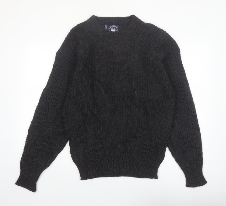 Boathouse Row Men's Black Wool Blend Cable Knit Jumper L
