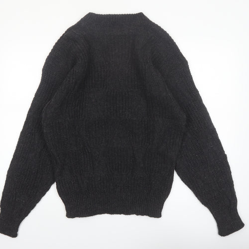 Boathouse Row Men's Black Wool Blend Cable Knit Jumper L