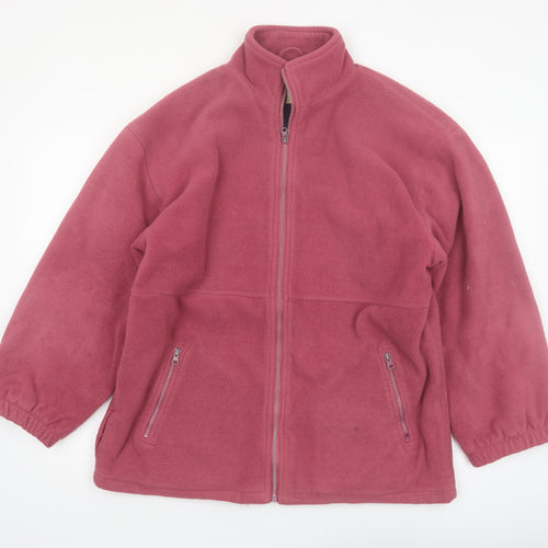 Cottonique Women’s Pink Fleece Full Zip Lightweight Jacket Size L