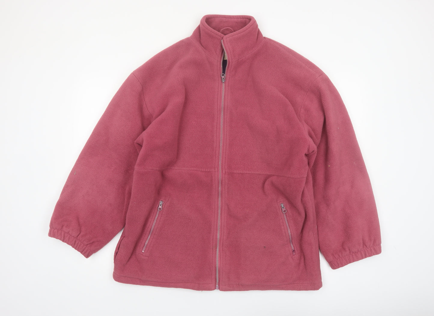 Cottonique Women’s Pink Fleece Full Zip Lightweight Jacket Size L