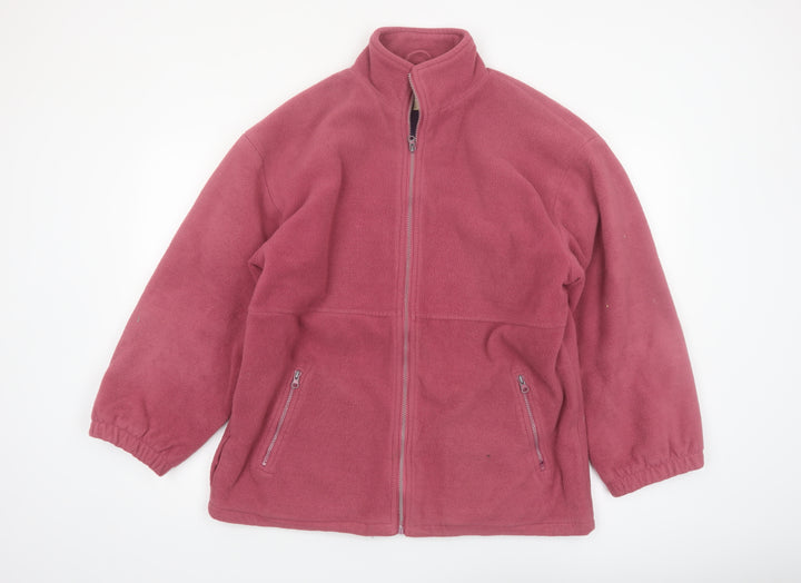 Cottonique Women’s Pink Fleece Full Zip Lightweight Jacket Size L