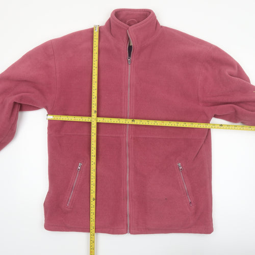 Cottonique Women’s Pink Fleece Full Zip Lightweight Jacket Size L