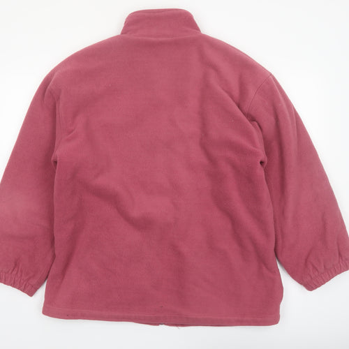 Cottonique Women’s Pink Fleece Full Zip Lightweight Jacket Size L