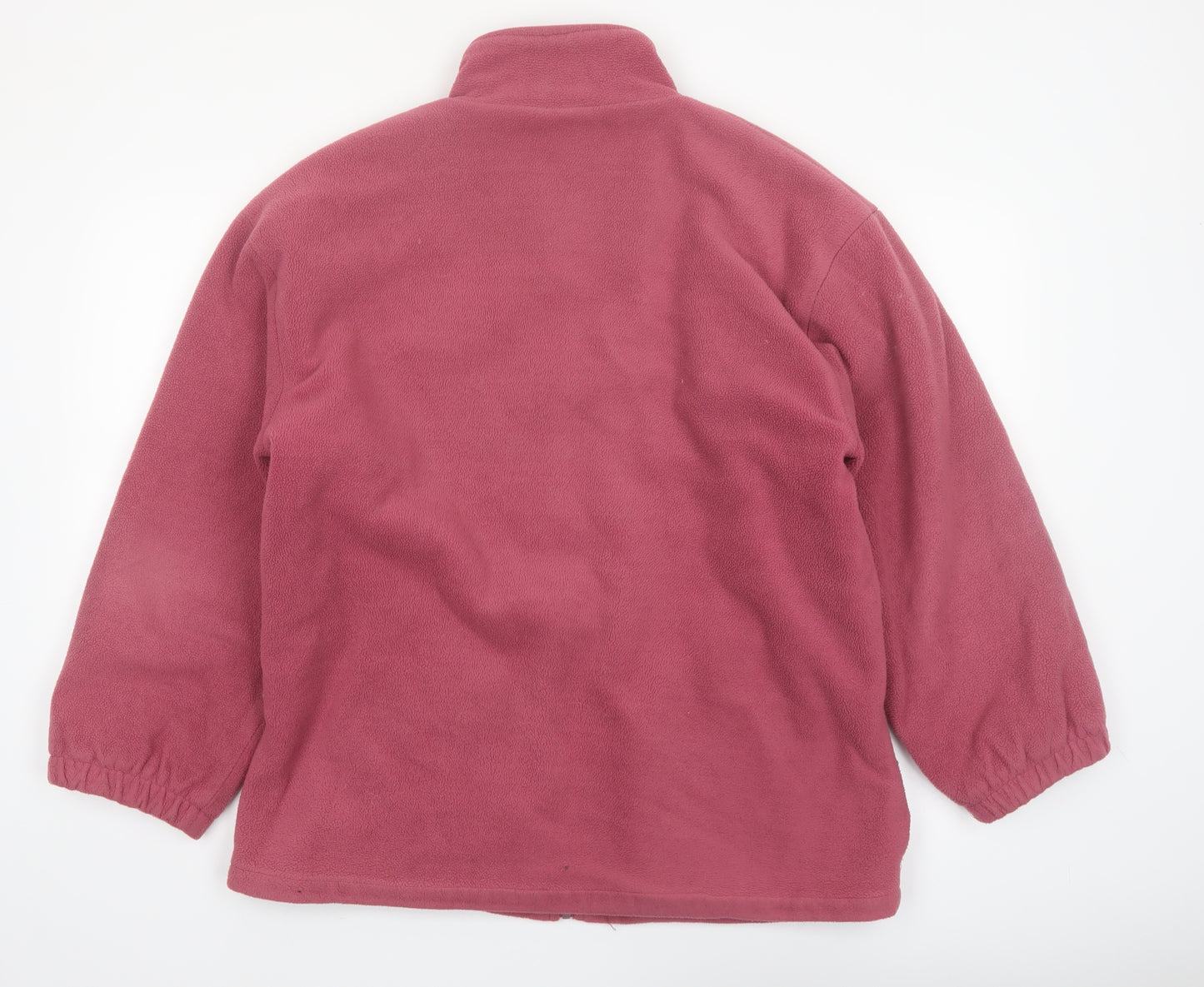 Cottonique Women’s Pink Fleece Full Zip Lightweight Jacket Size L