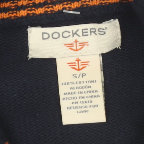 Dockers Men’s Blue Cotton 1/2 Zip High Neck Jumper Size S