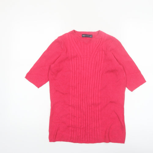 Marks and Spencer Women's Pink Knit 3/4 Sleeve Pullover Jumper M