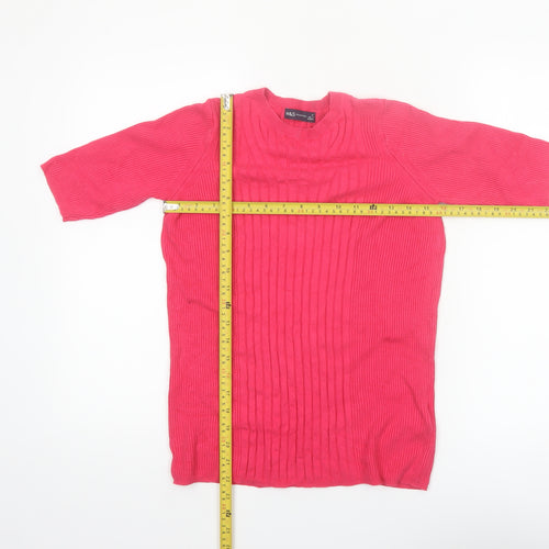 Marks and Spencer Women's Pink Knit 3/4 Sleeve Pullover Jumper M