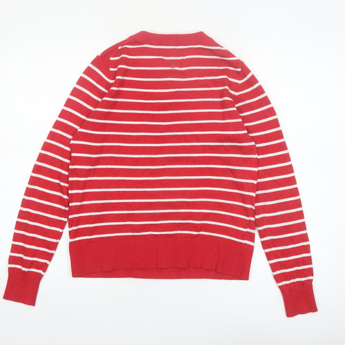 Joules Women’s Red Striped Christmas Pudding Sequin Jumper Size 8