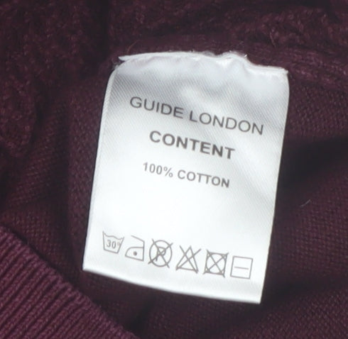 Guide London Men's Red Cotton Half Zip High Neck Jumper Size M