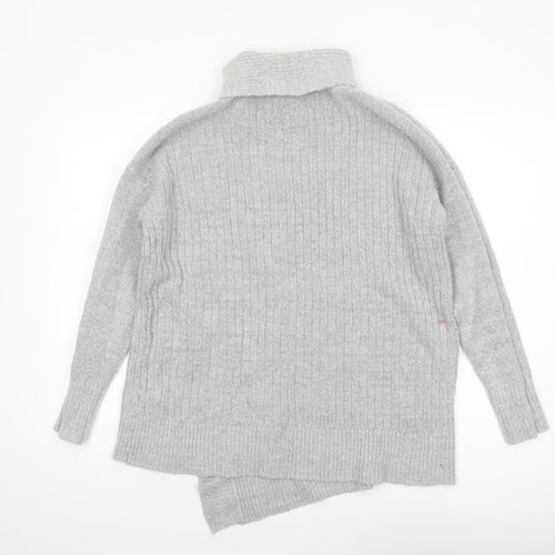 Wallis Women’s Grey Roll Neck Cable-Knit Pullover Jumper Size M