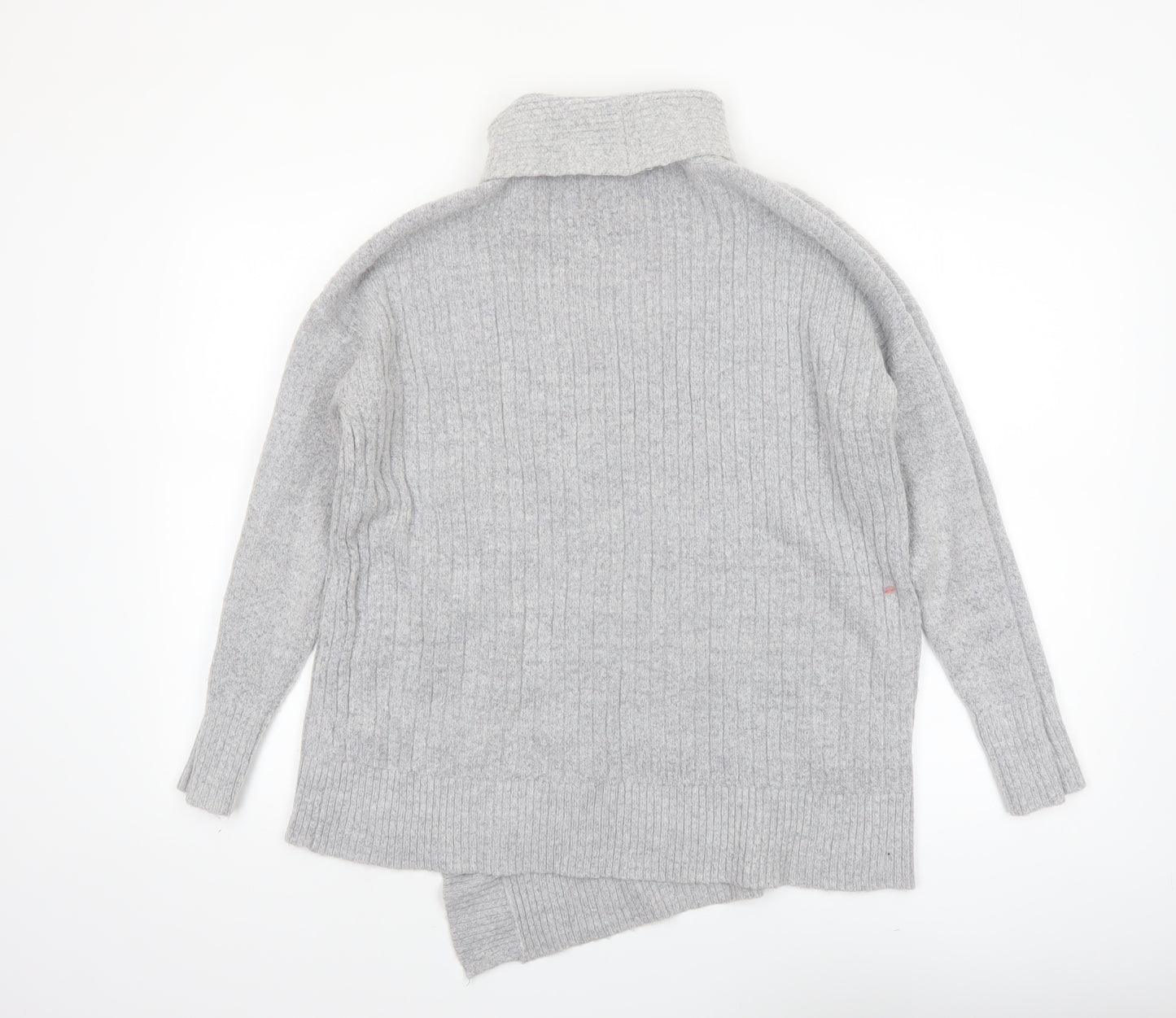 Wallis Women’s Grey Roll Neck Cable-Knit Pullover Jumper Size M