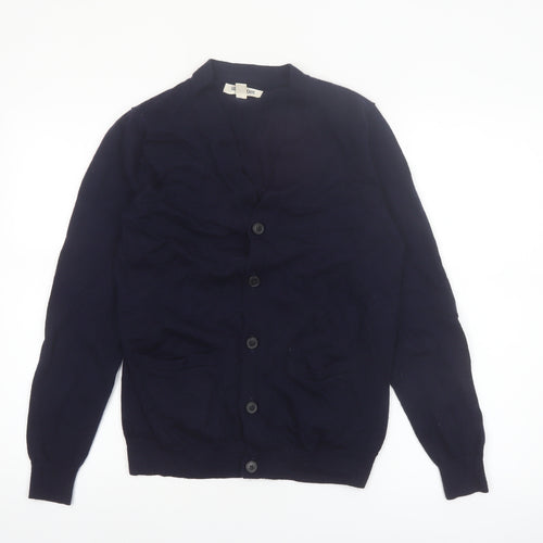 Goodthreads Women's Blue Merino Wool Cardigan Small V-Neck Knit