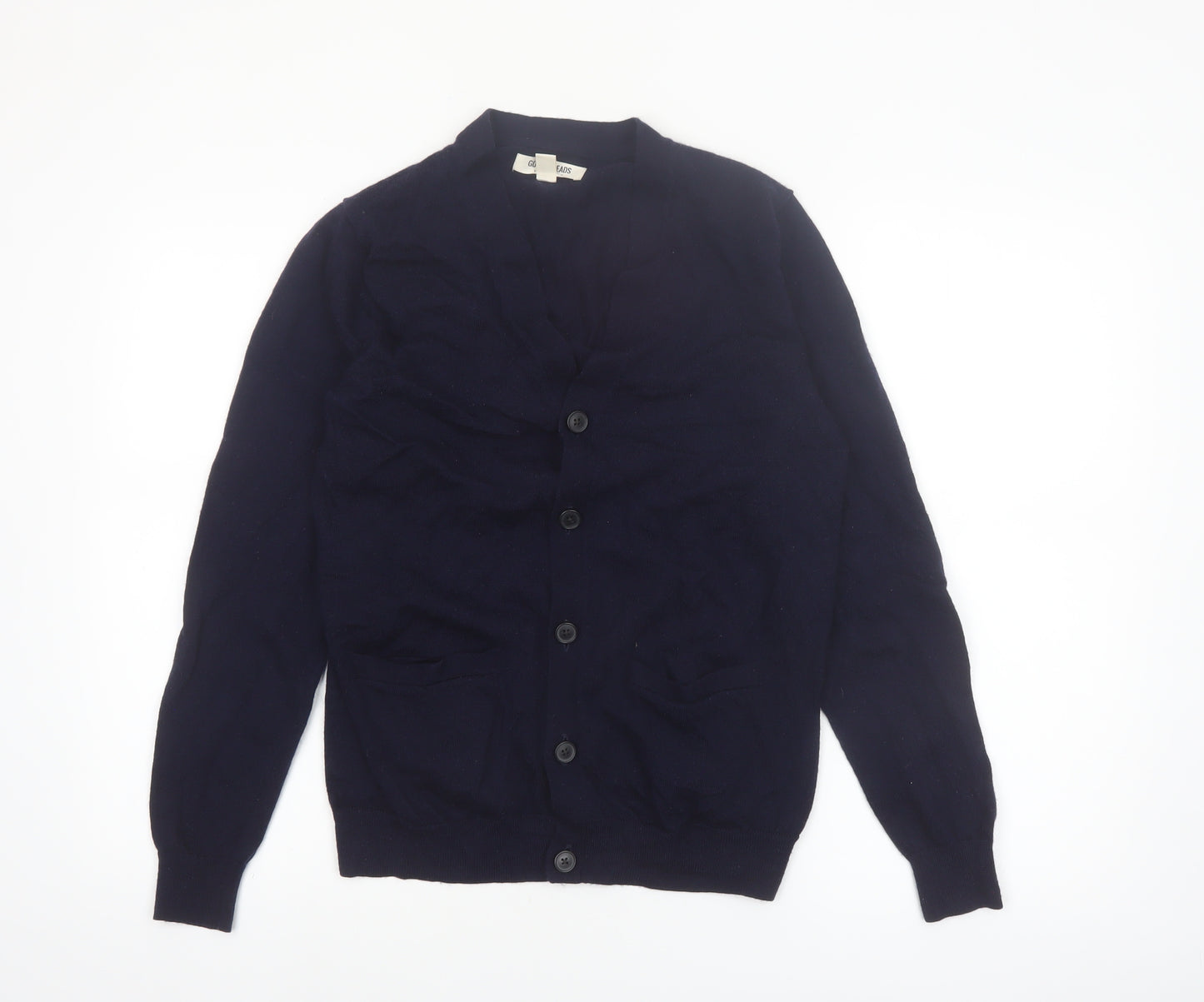 Goodthreads Women's Blue Merino Wool Cardigan Small V-Neck Knit