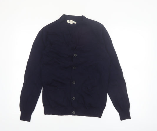 Goodthreads Women's Blue Merino Wool Cardigan Small V-Neck Knit