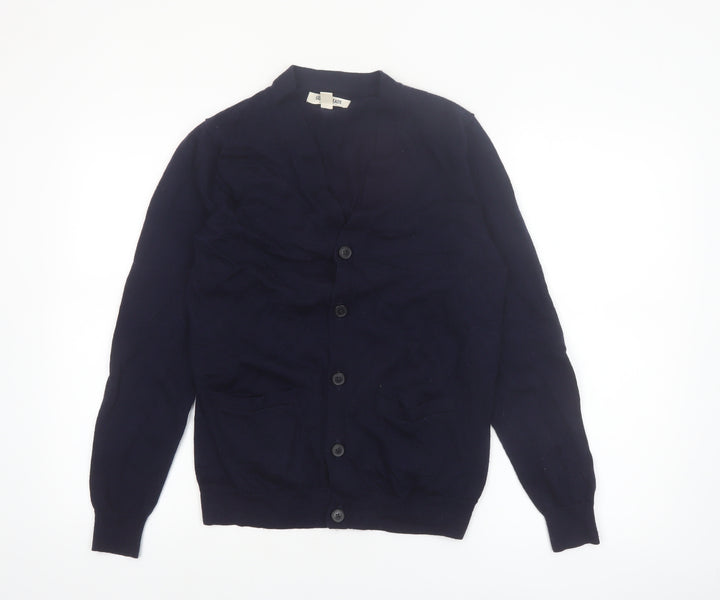 Goodthreads Women's Blue Merino Wool Cardigan Small V-Neck Knit