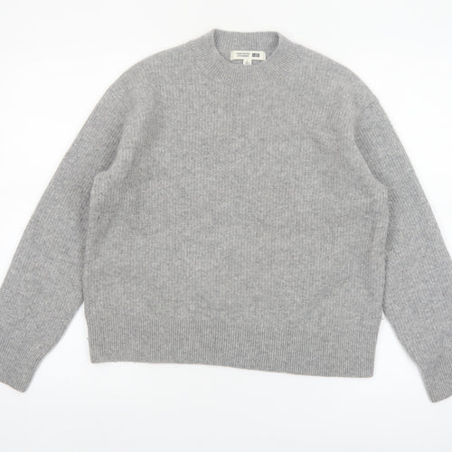 Uniqlo Women’s Grey Wool Crew Neck Pullover Jumper L