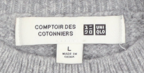 Uniqlo Women’s Grey Wool Crew Neck Pullover Jumper L