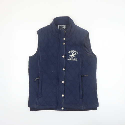 Beverly Hills Polo Club Women's Blue Quilted Waistcoat Size 12