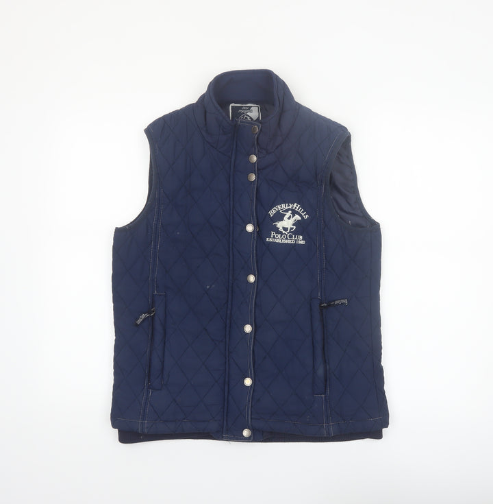 Beverly Hills Polo Club Women's Blue Quilted Waistcoat Size 12