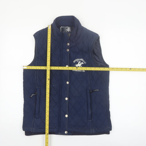 Beverly Hills Polo Club Women's Blue Quilted Waistcoat Size 12