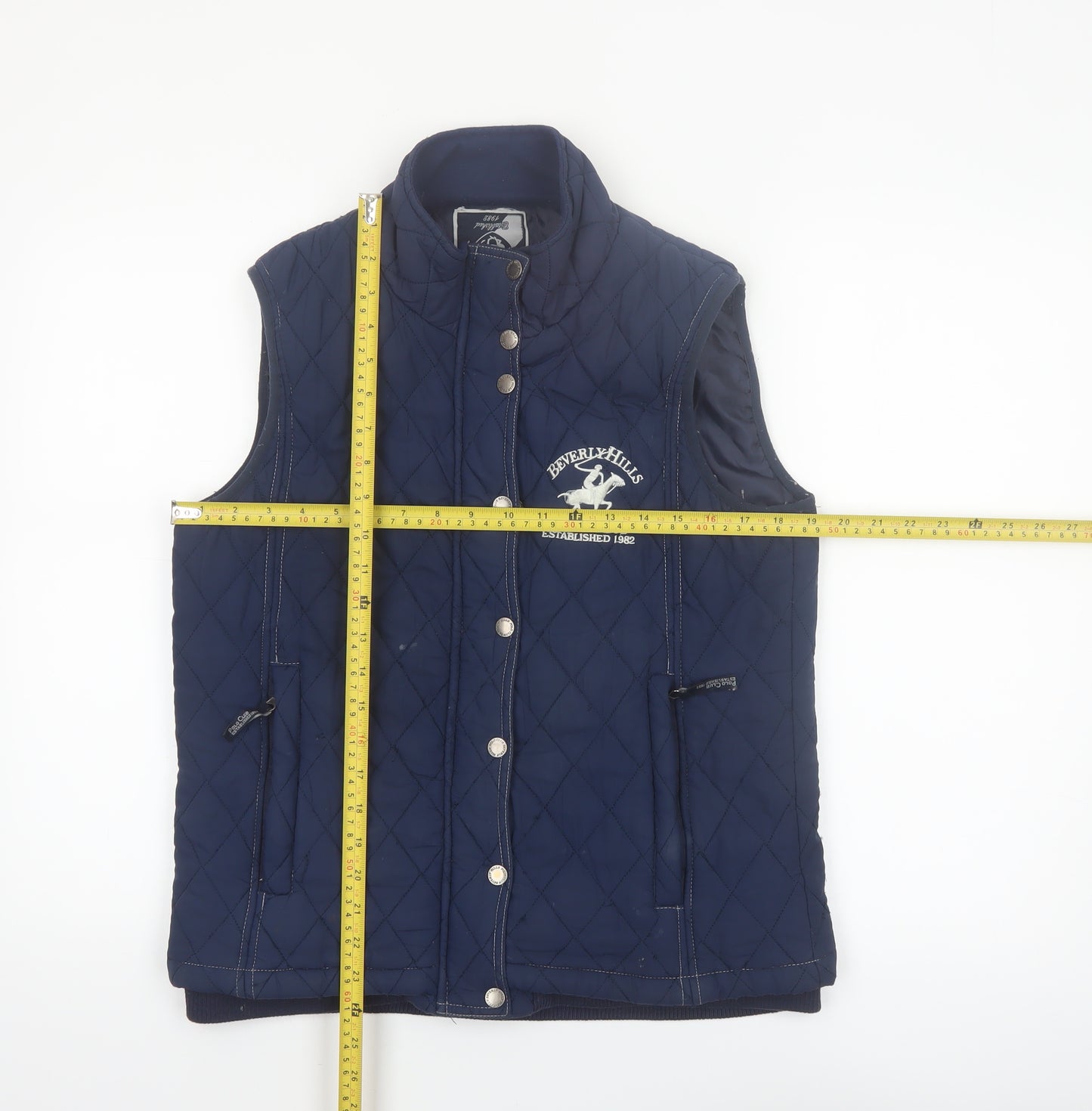 Beverly Hills Polo Club Women's Blue Quilted Waistcoat Size 12