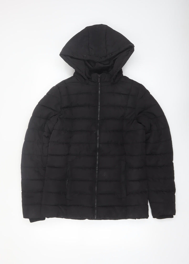 Firetrap Womens Black Hooded Puffer Jacket Size 8