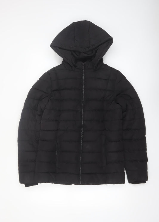 Firetrap Womens Black Hooded Puffer Jacket Size 8