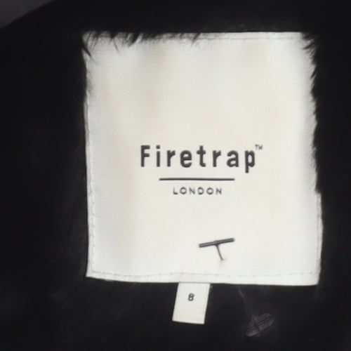 Firetrap Womens Black Hooded Puffer Jacket Size 8