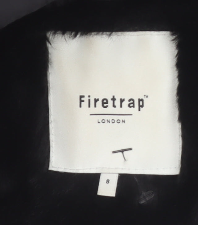 Firetrap Womens Black Hooded Puffer Jacket Size 8