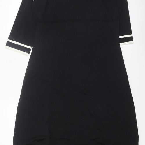 Norm Thompson Women Black M Knit Sheath Dress 3/4 Sleeve