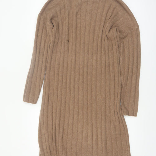 Abercrombie & Fitch Women Brown Roll Neck Knit Sweater Dress M