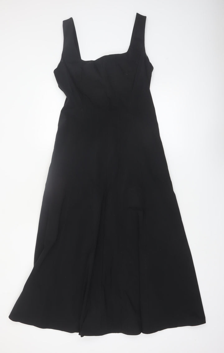 Marks and Spencer Women’s Black Midi Fit & Flare Dress Size 10